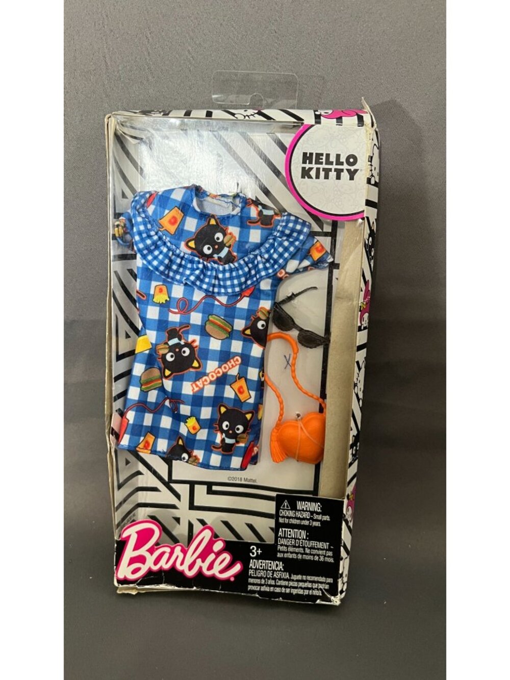 Barbie x Hello Kitty Doll Outfit Set With Accessories Chococat Print Fits Most B